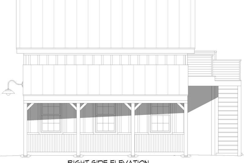 House Blueprint - Exterior - Other Elevation 1 for Barndominium House Plan #932-1173, 1 bath
