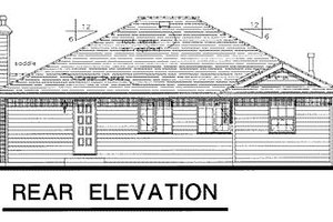 Exterior - Rear Elevation for European House Plan #18-158 - 3 bed, 2 bath