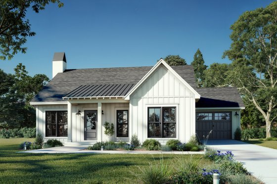 Exterior - Front Elevation 3 for Country House Plan #430-401 - 2 bed, 2 bath