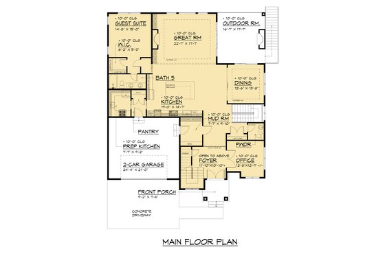 Floor Plan - Main Floor for Contemporary House Plan #1066-283 - 6 bed, 6.5 bath