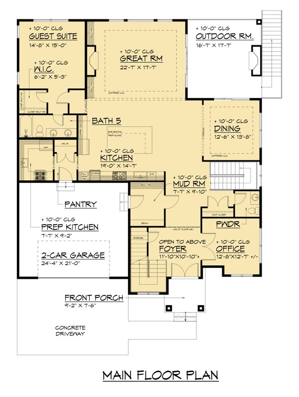 Contemporary Floor Plan - Main Floor Plan #1066-283