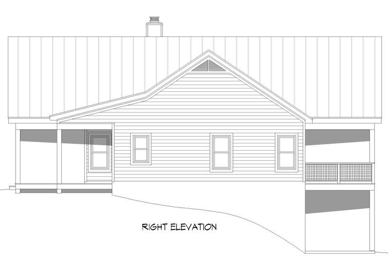 House Blueprint - Exterior - Other Elevation 1 for Southern House Plan #932-830 - 2 bed, 2 bath