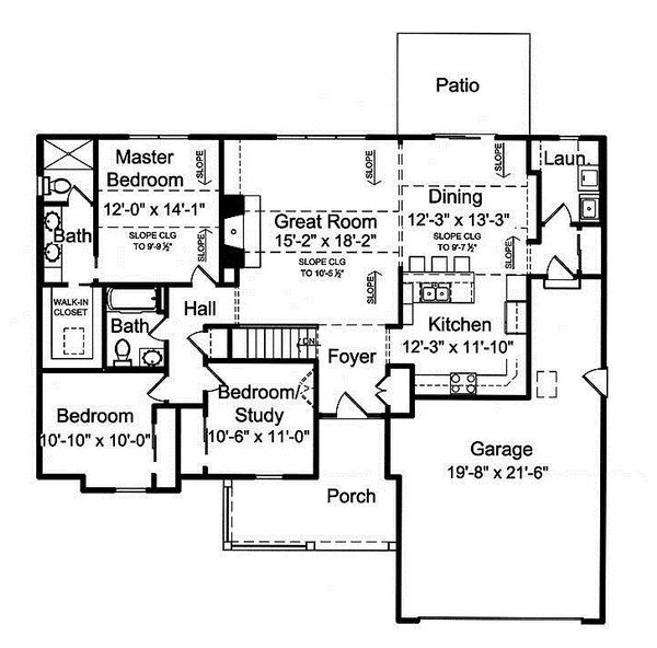Cottage Floor Plan - Main Floor Plan #46-410
