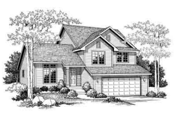 Exterior - Front Elevation for Traditional House Plan #70-651 - 3 bed, 2 bath