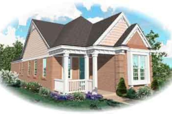 Exterior - Front Elevation for Traditional House Plan #81-472 - 2 bed, 2 bath