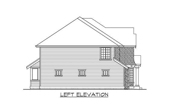 Exterior - Other Elevation 1 for Traditional House Plan #132-137 - 4 bed, 2.5 bath