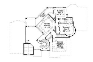 Floor Plan - Upper Floor for European House Plan #411-274 - 4 bed, 4 bath