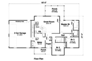 Cottage Style House Plan - 3 Beds 2 Baths 1400 Sq/Ft Plan #312-734 