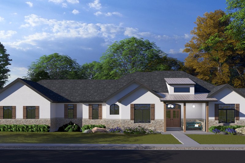 House Blueprint - Farmhouse Exterior - Front Elevation Plan #1060-238