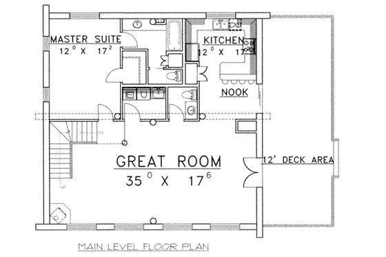 Floor Plan - Main Floor for Log House Plan #117-486 - 3 bed, 2.5 bath