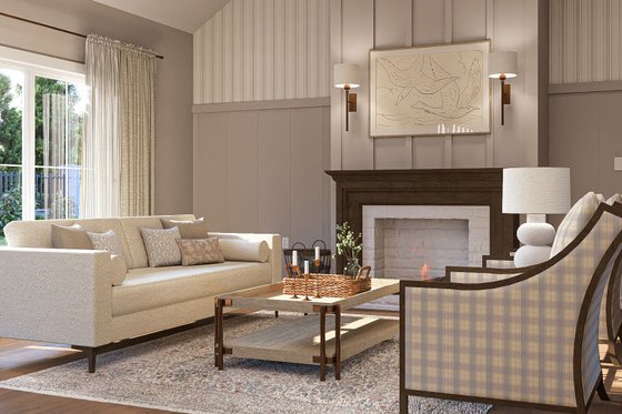 Interior - Family Room for Cottage House Plan #455-410 - 3 bed, 2 bath