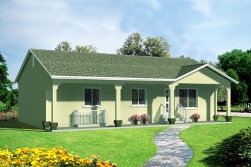 House Design - Adobe / Southwestern Exterior - Front Elevation Plan #1-178