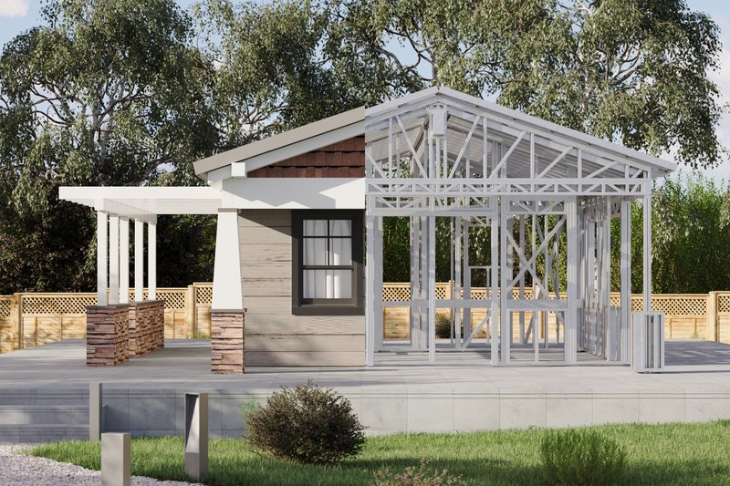 House Blueprint - Exterior - Front Elevation 5 for Craftsman House Plan #1106-79, 1 bath