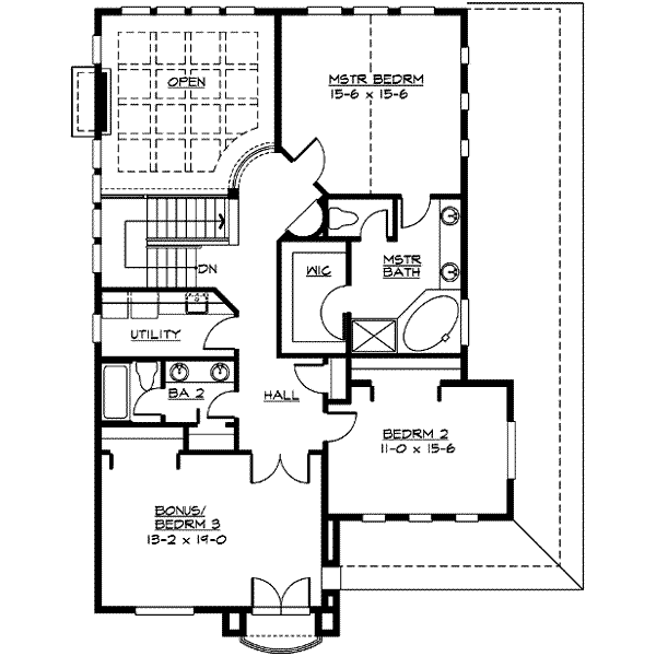 Home Plan - Traditional Floor Plan - Upper Floor Plan #132-117