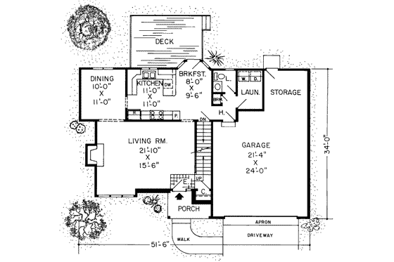 Floor Plan - Main Floor House Plan #312-262 - 3 bed, 2.5 bath