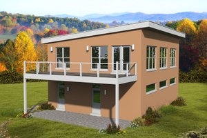 Exterior - Front Elevation 3 for Contemporary House Plan #932-299 - 1 bed, 1.5 bath