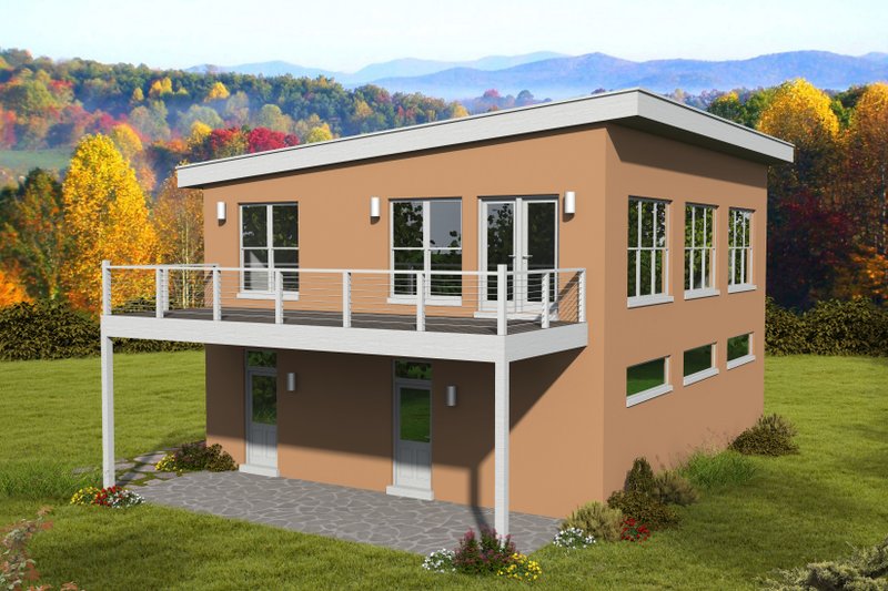 Architectural House Design - Exterior - Front Elevation 3 for Contemporary House Plan #932-299 - 1 bed, 1.5 bath