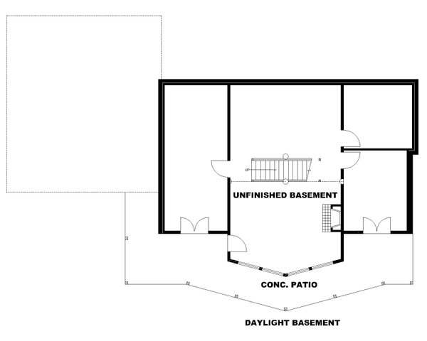 Home Plan - Floor Plan - Lower Floor for Craftsman House Plan #117-1089 - 3 bed, 2.5 bath