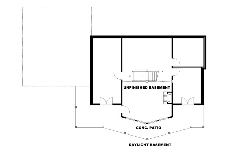 Home Plan - Floor Plan - Lower Floor for Craftsman House Plan #117-1089 - 3 bed, 2.5 bath