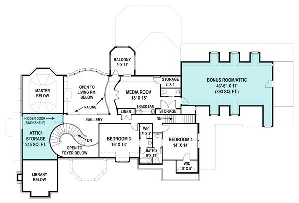 Home Plan - European Floor Plan - Upper Floor Plan #119-429