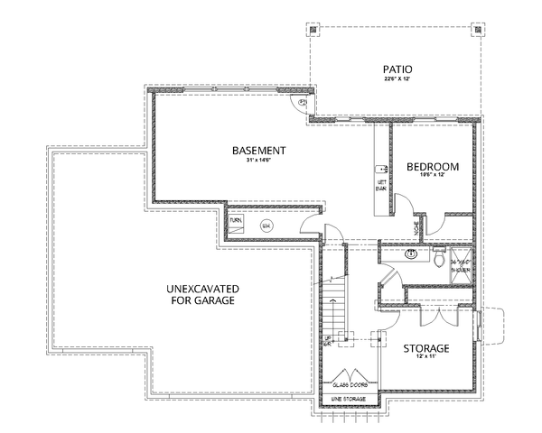 Contemporary Floor Plan - Lower Floor Plan #112-193