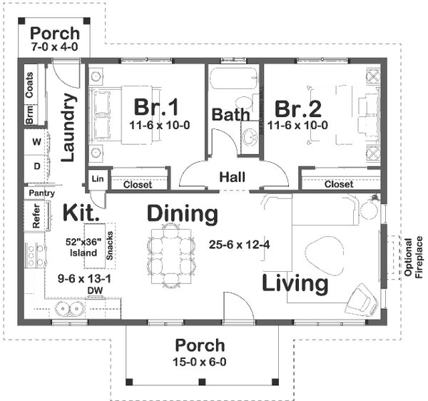 Farmhouse Floor Plan - Main Floor Plan #126-259