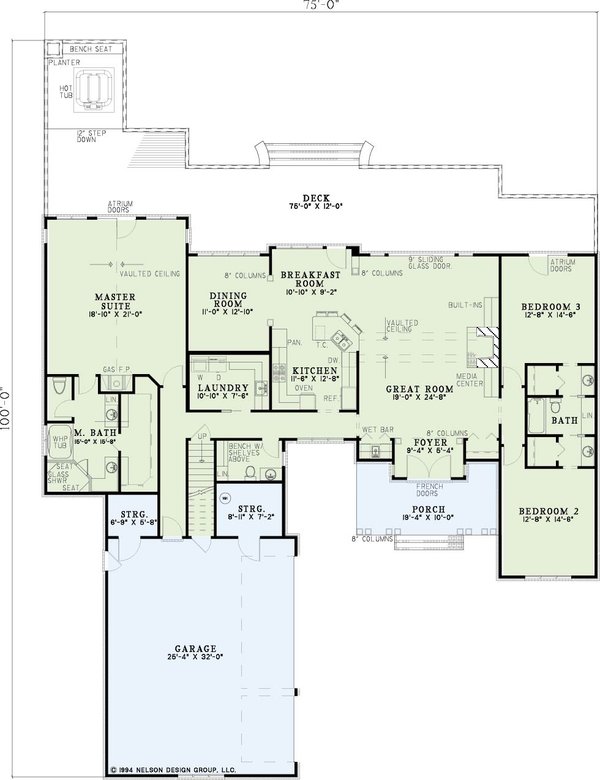 House Design - Traditional Floor Plan - Main Floor Plan #17-1022