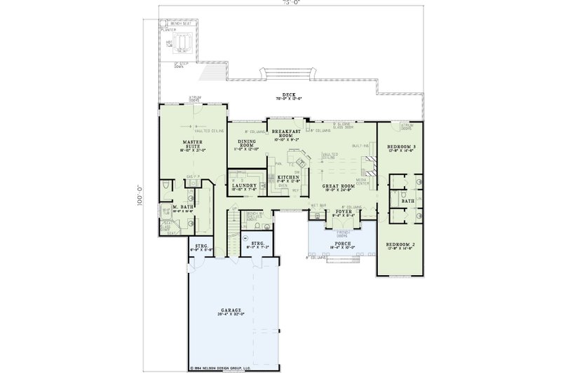 Dream House Plan - Floor Plan - Main Floor for Traditional House Plan #17-1022 - 3 bed, 2.5 bath