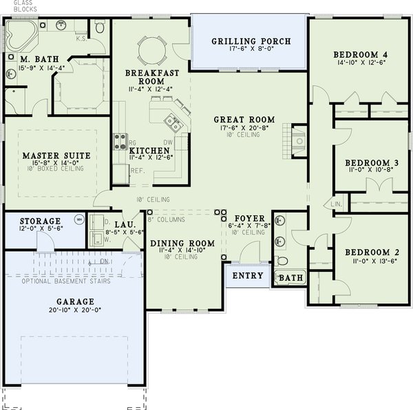Southern Floor Plan - Main Floor Plan #17-540