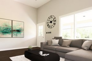 Interior - Family Room for Barndominium House Plan #1064-392 - 1 bed, 1 bath