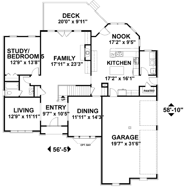 Dream House Plan - European Floor Plan - Main Floor Plan #56-225
