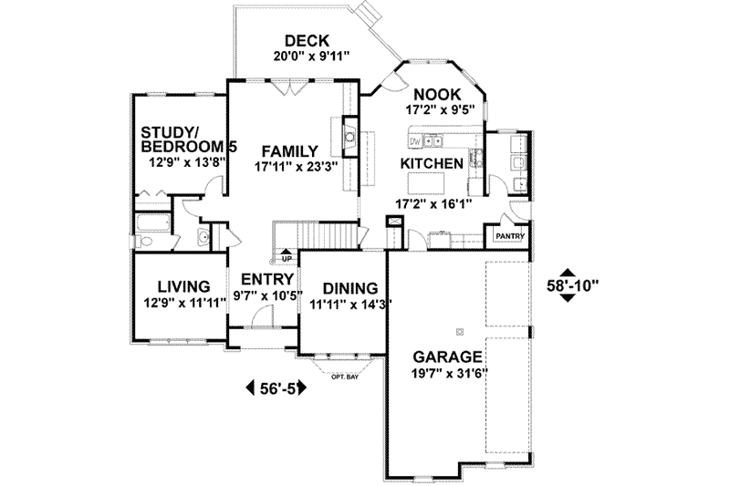 Dream House Plan - Floor Plan - Main Floor for European House Plan #56-225 - 5 bed, 4 bath