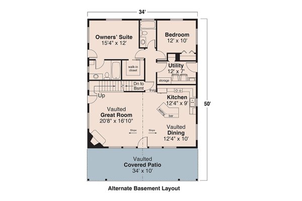 House Blueprint - Cottage Floor Plan - Other Floor Plan #124-1420