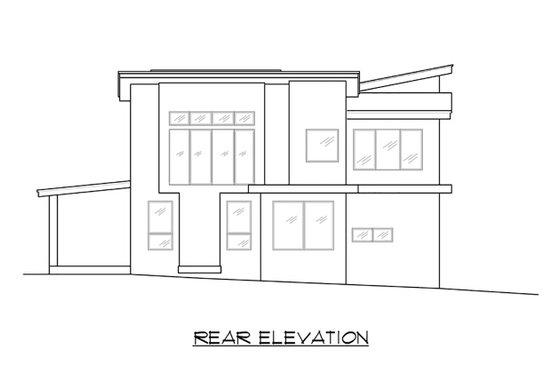 Exterior - Front Elevation 4 for Contemporary House Plan #1066-81 - 4 bed, 2.5 bath
