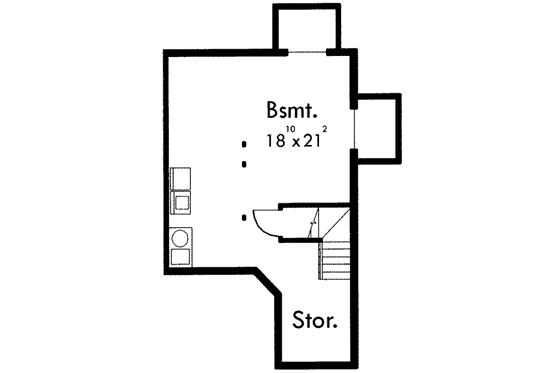 Floor Plan - Lower Floor for Traditional House Plan #303-400 - 3 bed, 2.5 bath