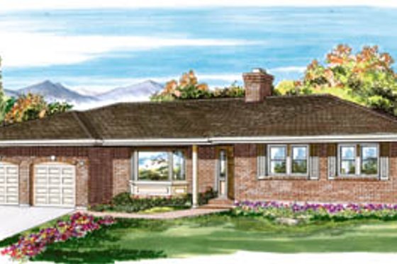 Exterior - Front Elevation for Ranch House Plan #47-472 - 3 bed, 2 bath