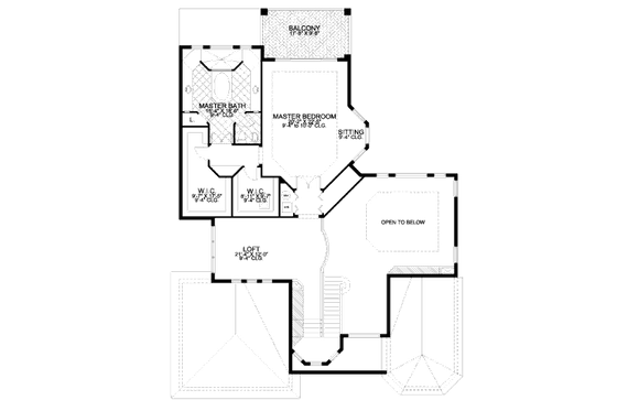 Floor Plan - Upper Floor for Mediterranean House Plan #420-290 - 4 bed, 3.5 bath