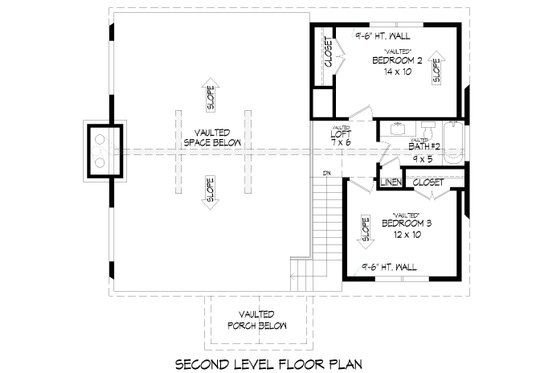 Floor Plan - Upper Floor for Southern House Plan #932-818 - 4 bed, 3.5 bath