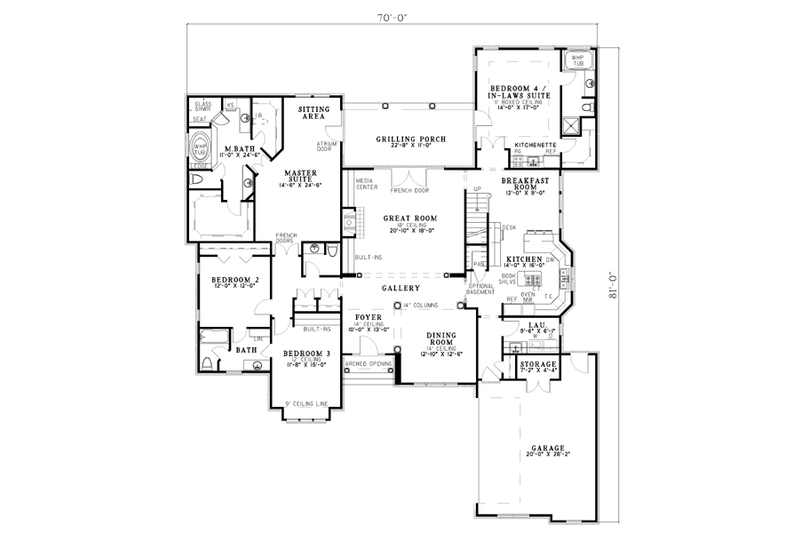 Dream House Plan - Floor Plan - Main Floor for Traditional House Plan #17-2062 - 4 bed, 3.5 bath