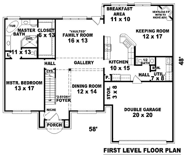 Traditional Floor Plan - Main Floor Plan #81-907