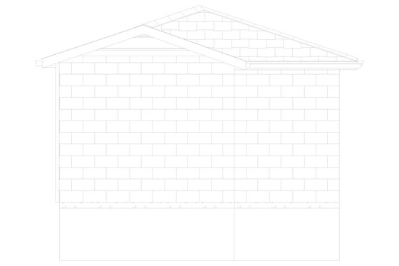 Exterior - Rear Elevation 1 for Traditional House Plan #1060-93, 0 bath