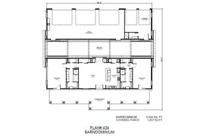 Floor Plan - Main Floor for Barndominium House Plan #140-196 - 2 bed, 2 bath