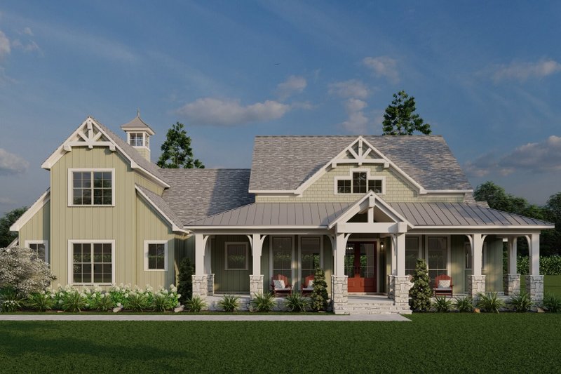 House Blueprint - Farmhouse Exterior - Front Elevation Plan #923-445