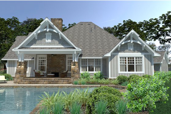 Exterior - Rear Elevation 2 for Cottage House Plan #120-252 - 3 bed, 2.5 bath