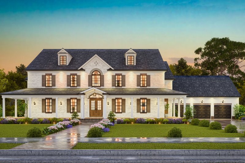 Exterior - Front Elevation 2 for Traditional House Plan #54-720 - 6 bed, 4 bath