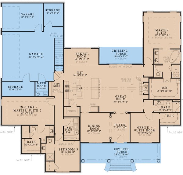 Craftsman Floor Plan - Main Floor Plan #923-252