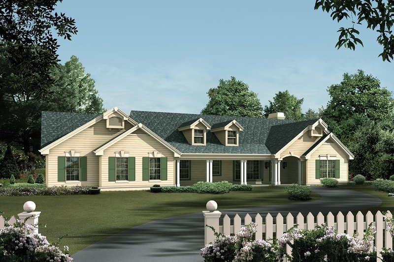 Dream House Plan - Ranch Exterior - Front Elevation Plan #57-191