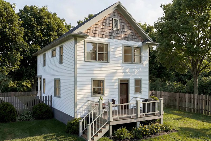 Architectural House Design - Exterior - Rear Elevation 1 for Craftsman House Plan #79-344 - 3 bed, 2.5 bath