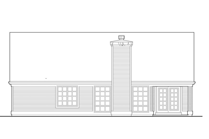 Architectural House Design - Exterior - Rear Elevation for Ranch House Plan #48-581 - 3 bed, 2 bath