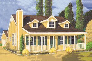 Country Exterior - Front Elevation Plan #3-114